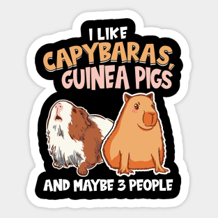 I like Capybaras, Guinea Pigs and Maybe 3 People Sticker